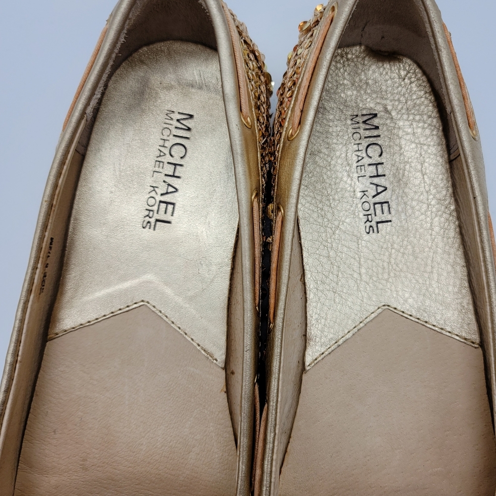 Michael Michael Kors Rose /Gold Sequin Loafers - Picture 11 of 16